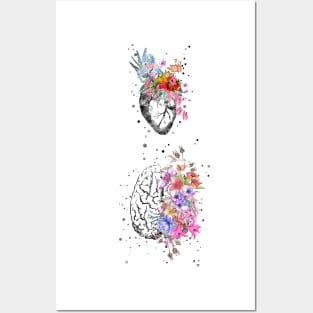 Heart and brain Posters and Art